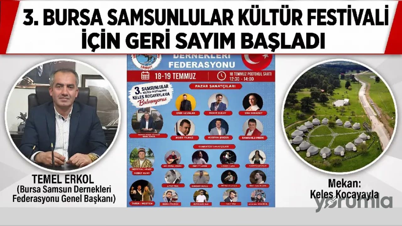 3. Samsunlular Kültür Festivali 18-19 Temmuz’da Keles Kocayayla’da düzenlenecek