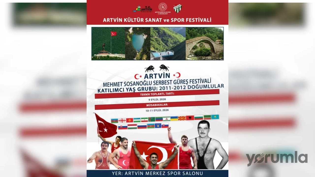 Artvin Mehmet Sosanoğlu 14-15 yaş serbest güreş turnuvası 10-11 Eylül’de