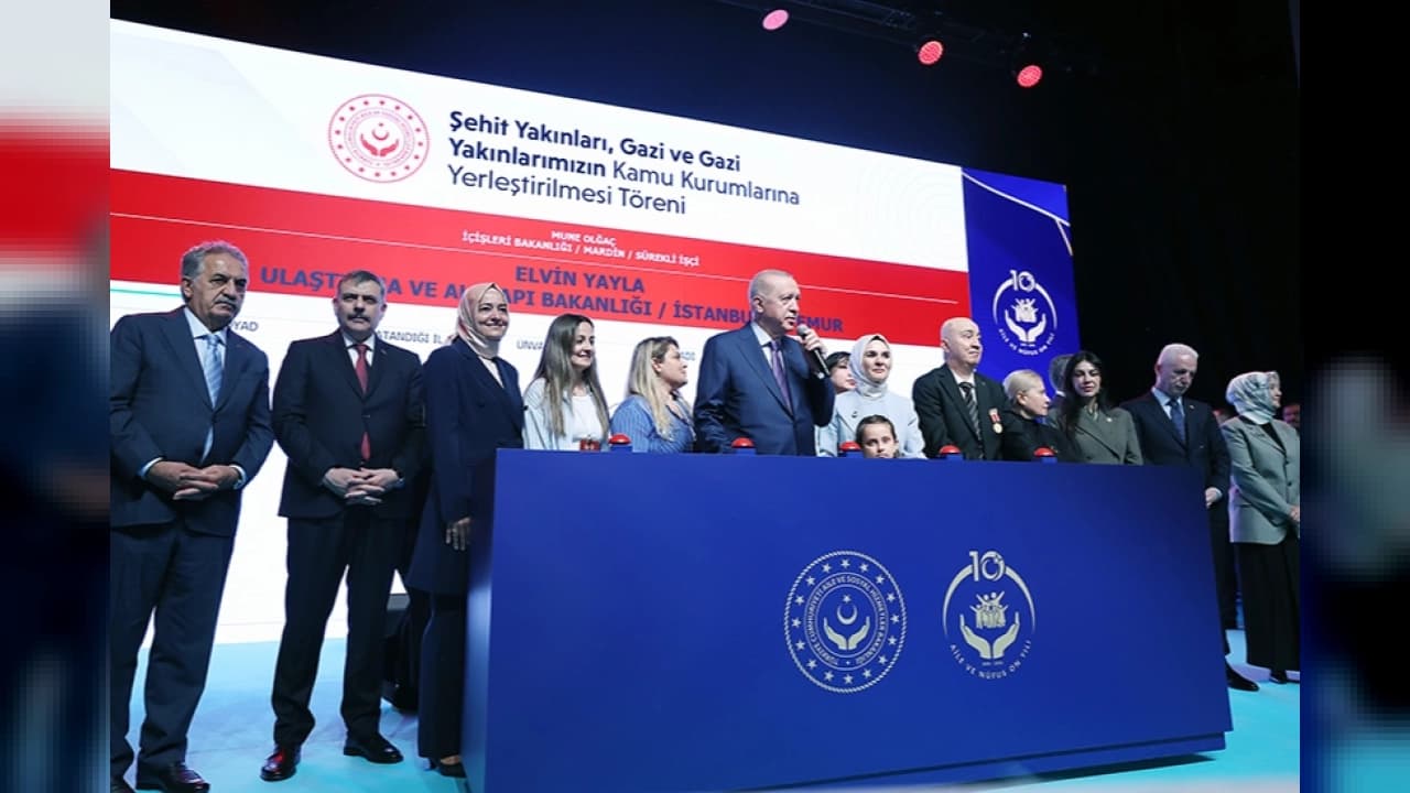 Erdoğan'dan Terörsüz Türkiye Vurgusu: Kamuda İstihdam Edilen Şehit Yakını ve Gazi Sayısı 53 Bin 179'a Ulaştı