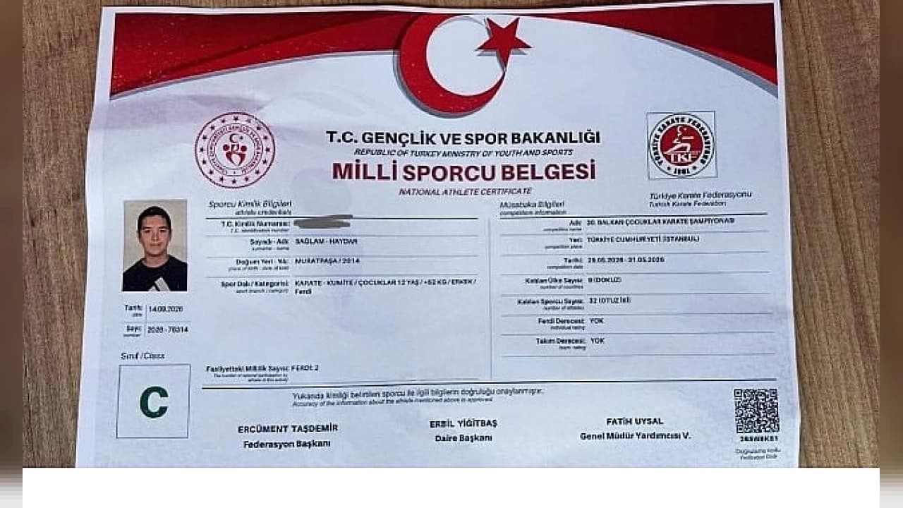 Kemer Belediyesi Karate Takımı'ndan Haydar Sağlam Milli Takım'a Seçildi