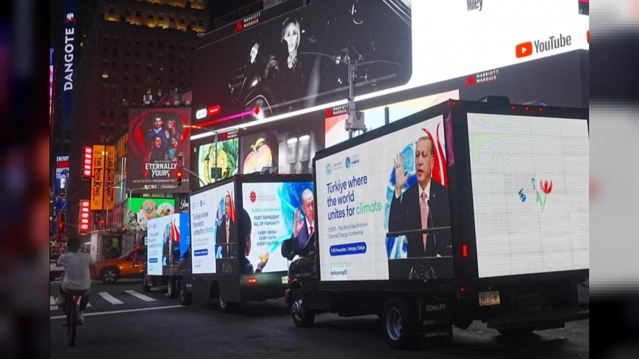 Erdoğan'ın Barış ve İklim Mesajları New York Times Meydanı'nda Yayınlandı