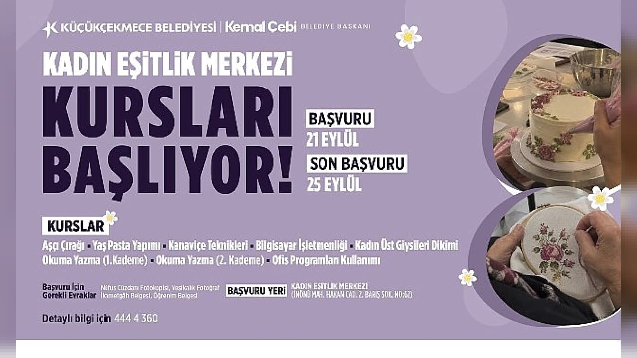 Küçükçekmece Belediyesi Kadın Eşitlik Merkezi Kurs Başvuruları Başladı