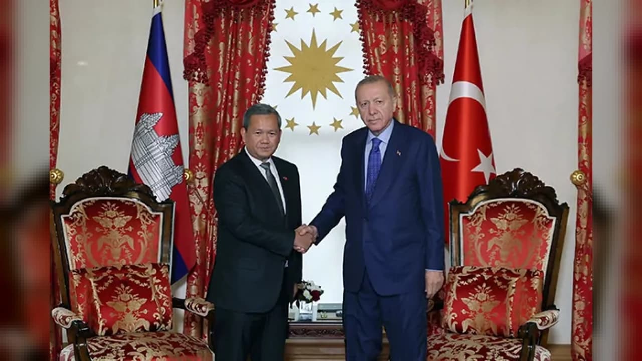 Erdoğan Kamboçya Başbakanı Manet ile Dolmabahçe'de Görüştü