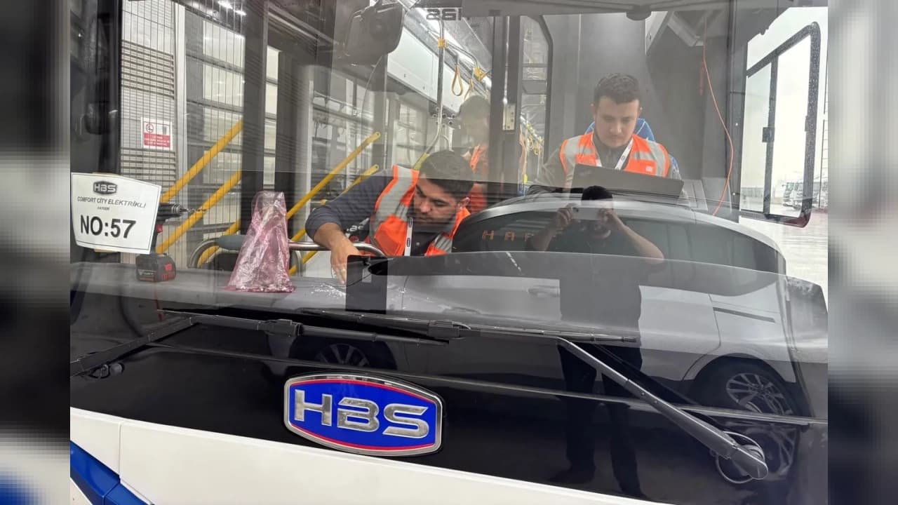 Kayseri'de 12 yeni elektrikli otobüs için kabul işlemleri başladı