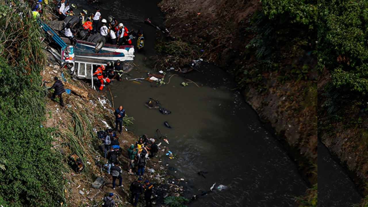 Guatemala'da Yolcu Otobüsü Köprüden Uçtu, 51 Ölü