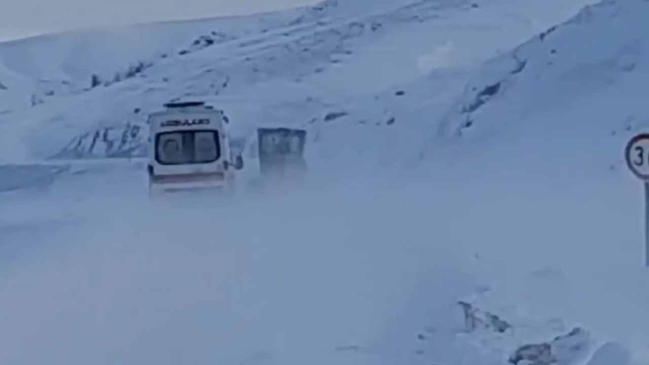 Elazığ'da Karda Kapanan Yollar