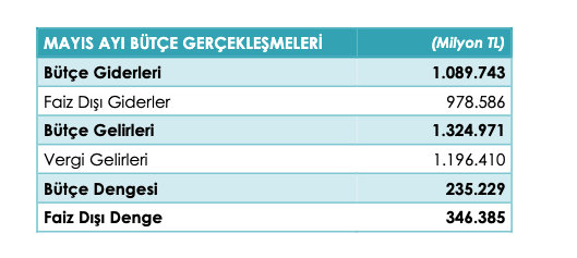 Mayıs Ayı Bütçe Gerçekleşmeleri